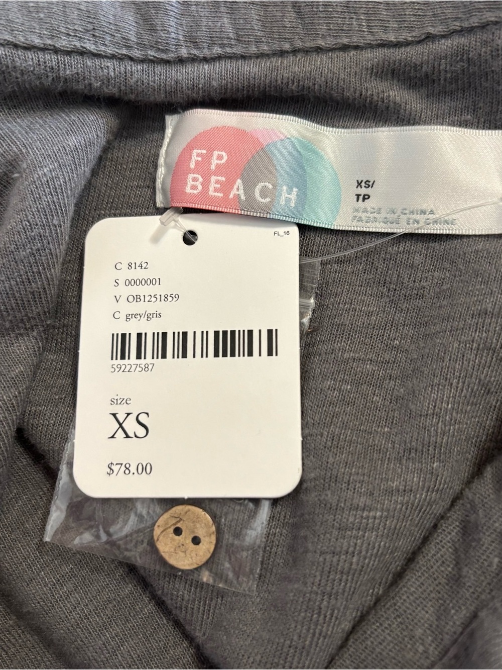 Free People Beach XS Promenade Mini Shirt Dress Tunic Button Front Linen Blend - Picture 4 of 10